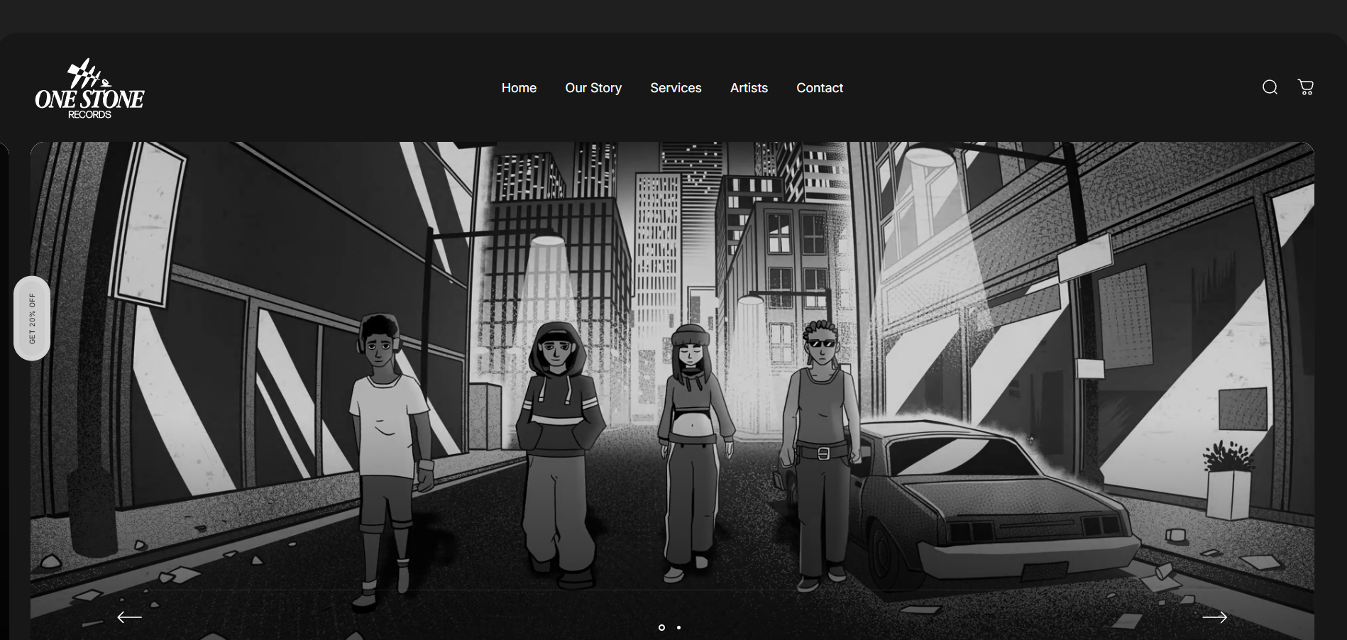 A group of kids walk towards the screen